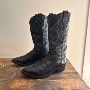 Black Leather Western Boots